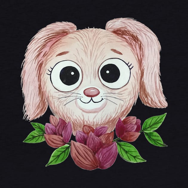 watercolor cute pink rabbit by Keen_On_Colors